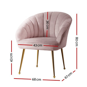 Pink Velvet Vintage Styled Arm Chair