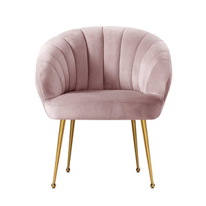 Pink Velvet Vintage Styled Arm Chair