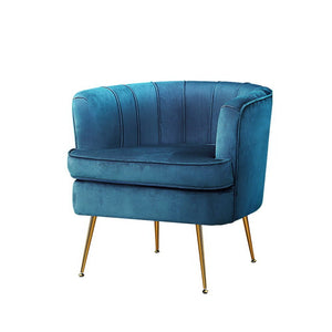 Blue Velvet Retro Styled Arm Chair