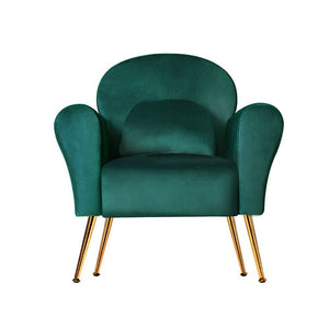 Vintage Classic Styled Green Velvet Arm Chair