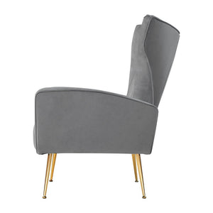 Grey Velvet Armchair Lounge