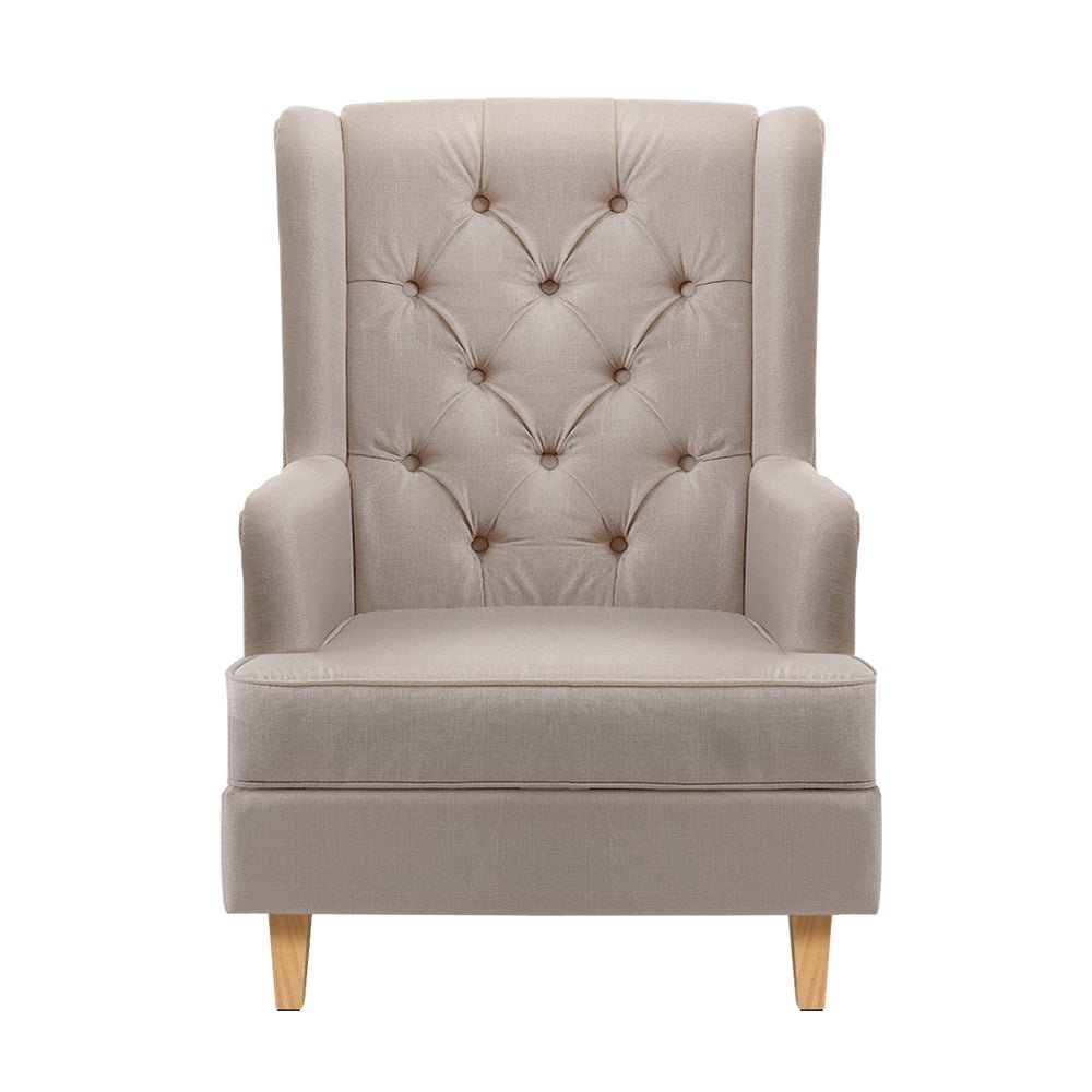 Beige Recliner Rocking Armchair