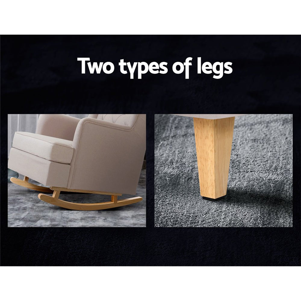 Beige Recliner Rocking Armchair