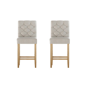 Artiss Kitchen Bar Stools Set of 2 | Stylish Linen Upholstered Barstools