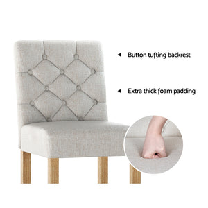 Artiss Kitchen Bar Stools Set of 2 | Stylish Linen Upholstered Barstools