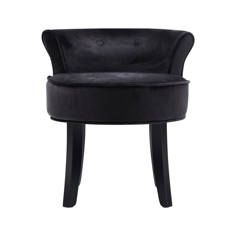 Black Velvet Makeup / Bedroom Vanity Stool
