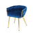 Artiss Dining Chair | Velvet Upholstered, Woven Back, Blue Armrest