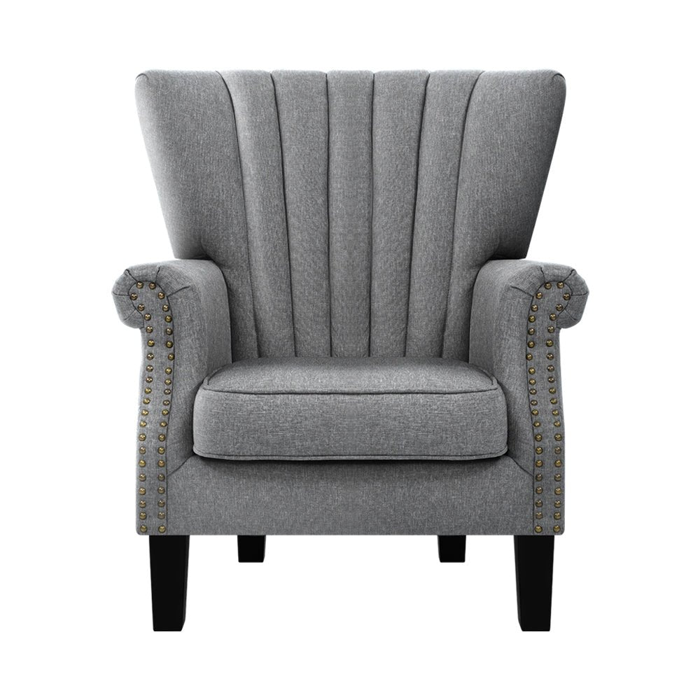 Grey Upholstered Fabric Armchair / Sofa Seat