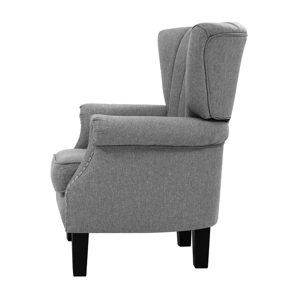 Grey Upholstered Fabric Armchair / Sofa Seat