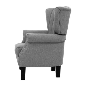 Grey Upholstered Fabric Armchair / Sofa Seat