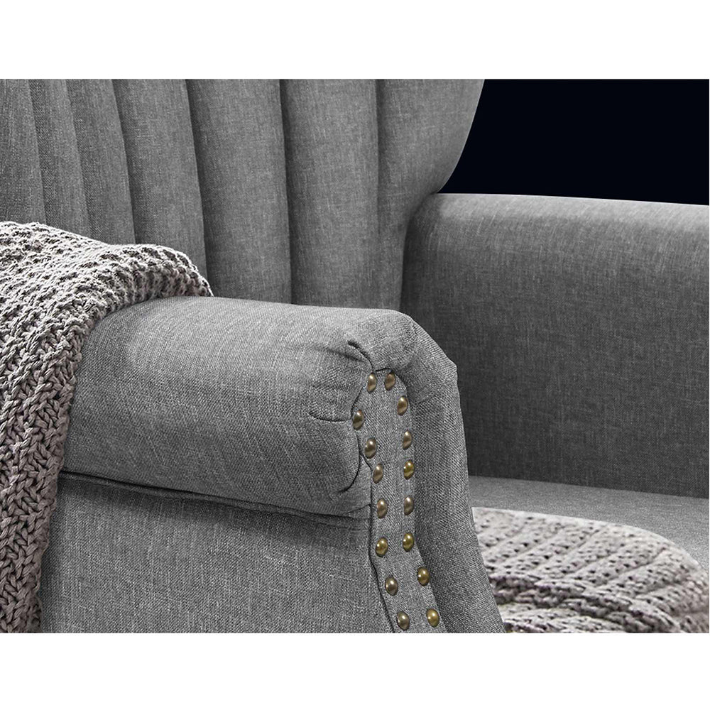 Grey Upholstered Fabric Armchair / Sofa Seat
