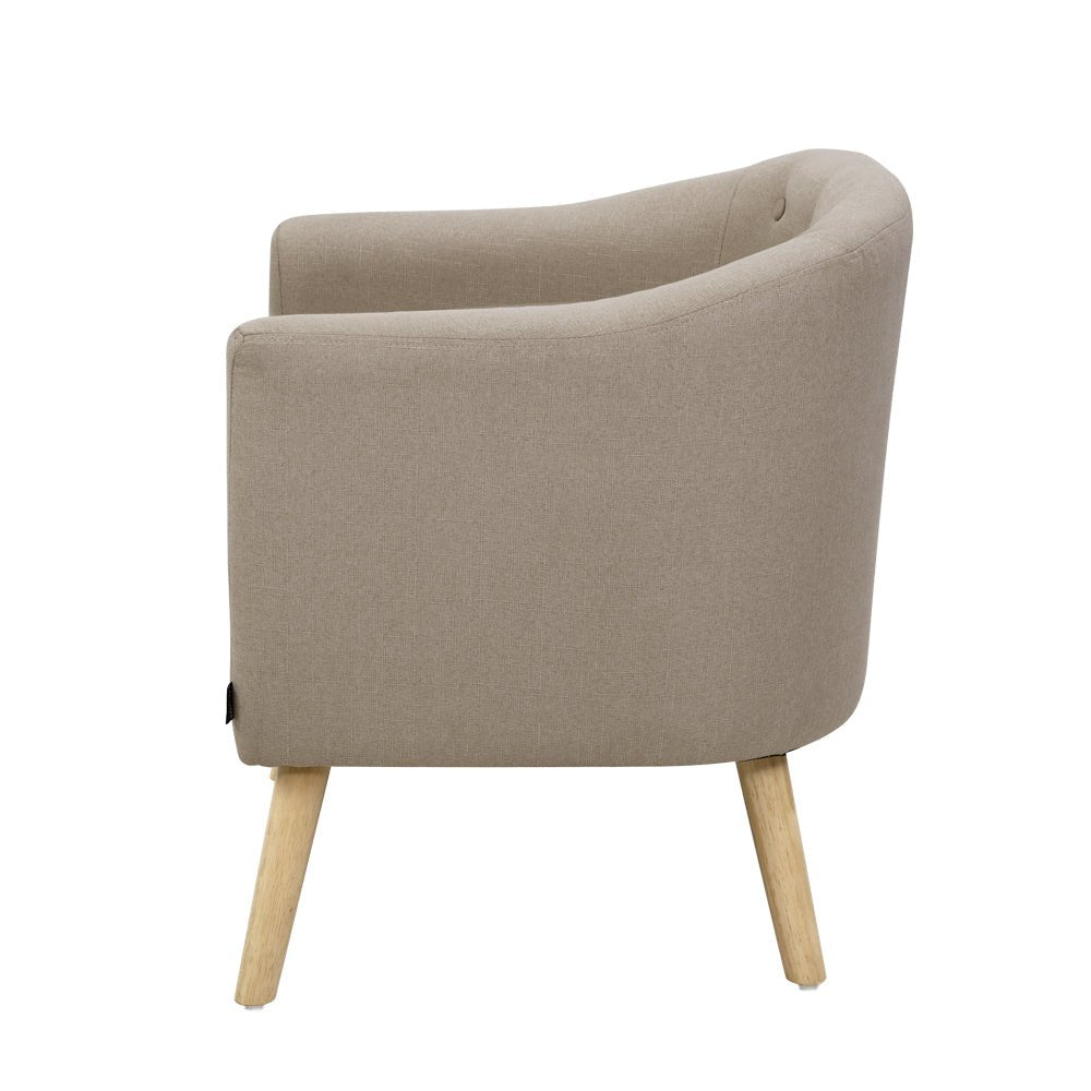 Beige Armchair Tub Style