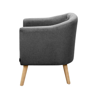 Grey Tub Fabric Arm Chair