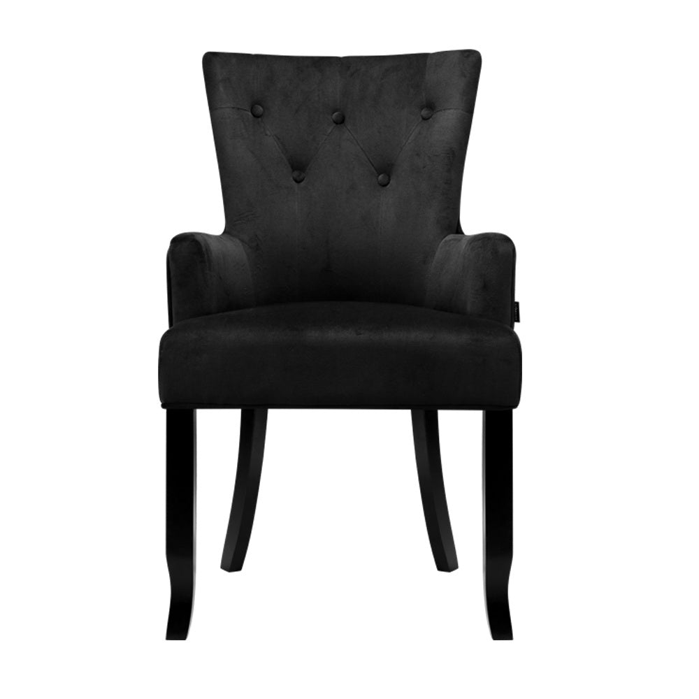 French Provincial Dining Chair With Velvet Fabric