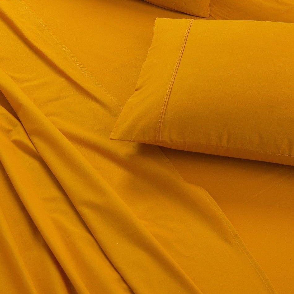 100% Egyptian Cotton 500TC Mustard Single Bed Sheets Set -