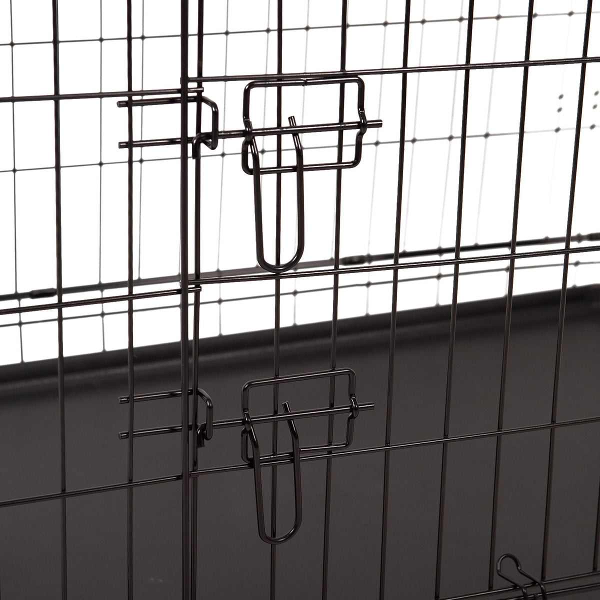 4Paws Foldable Pet Crate | 30" Metal Cage | Portable and Black