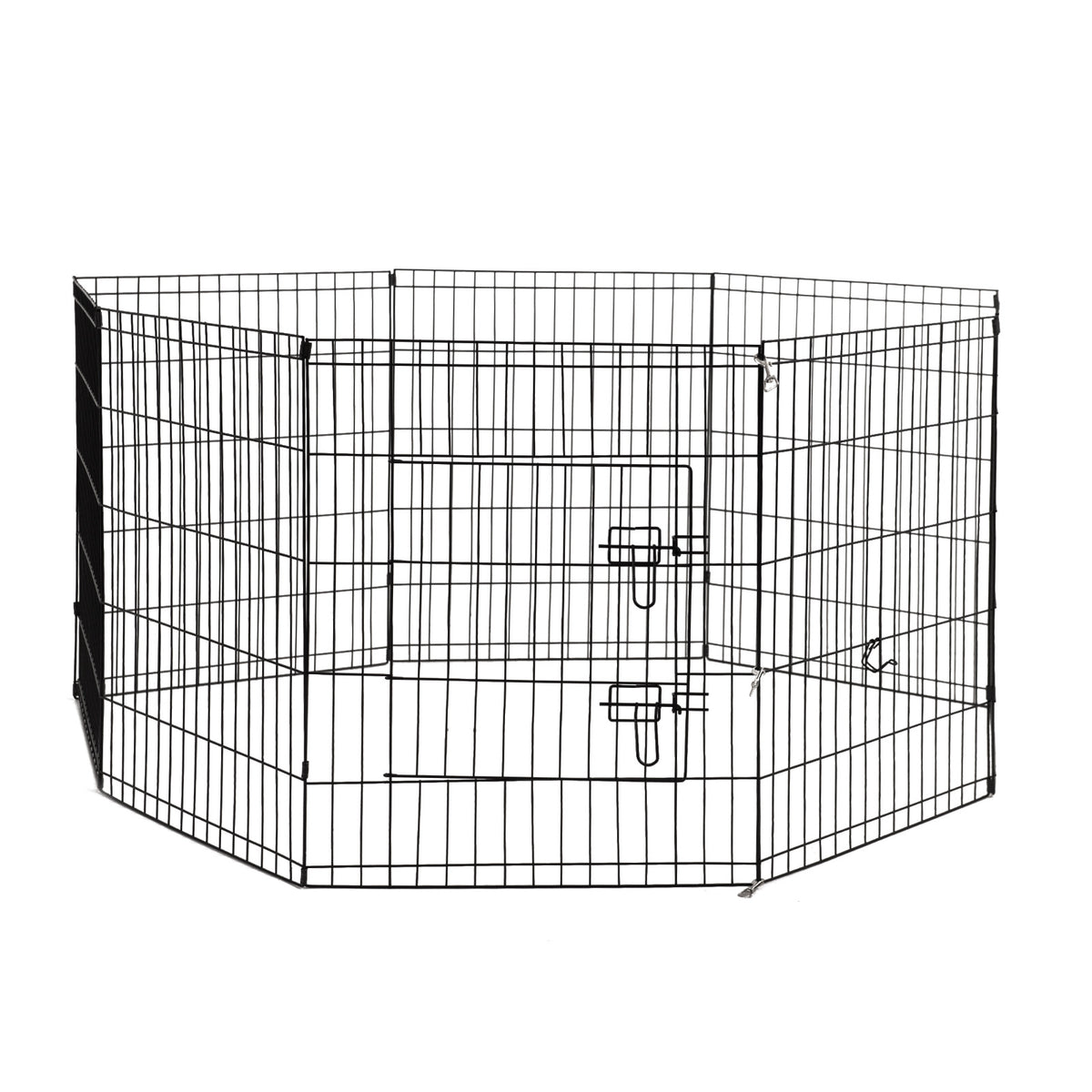 4Paws 8 Panel Playpen | Puppy Exercise Fence Cage | Black | Available in Various Sizes