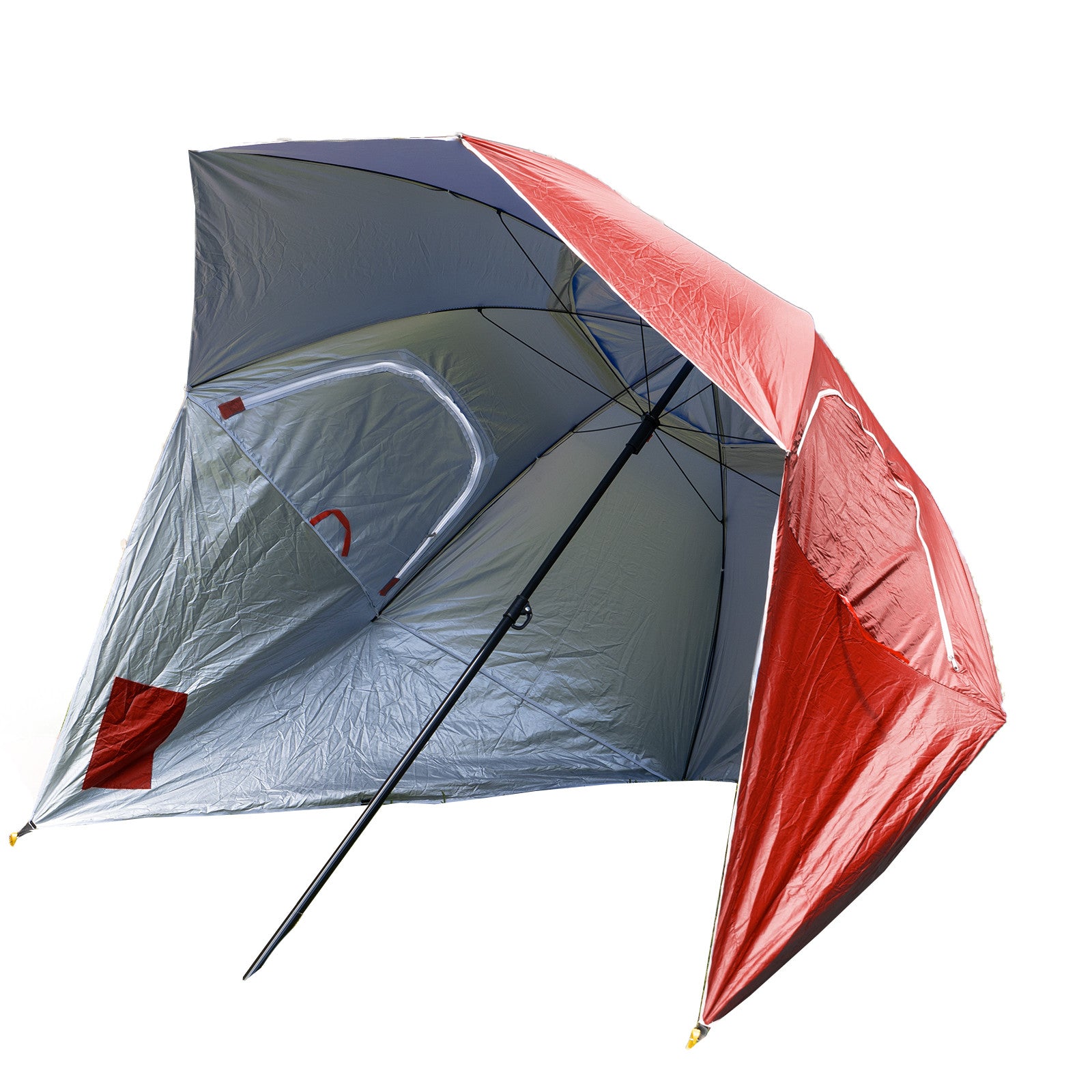 Havana Outdoors Beach Umbrella - 2.4M Portable Shade Shelter | Red