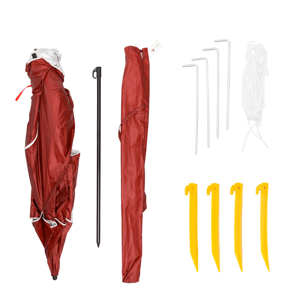 Havana Outdoors Beach Umbrella - 2.4M Portable Shade Shelter | Red