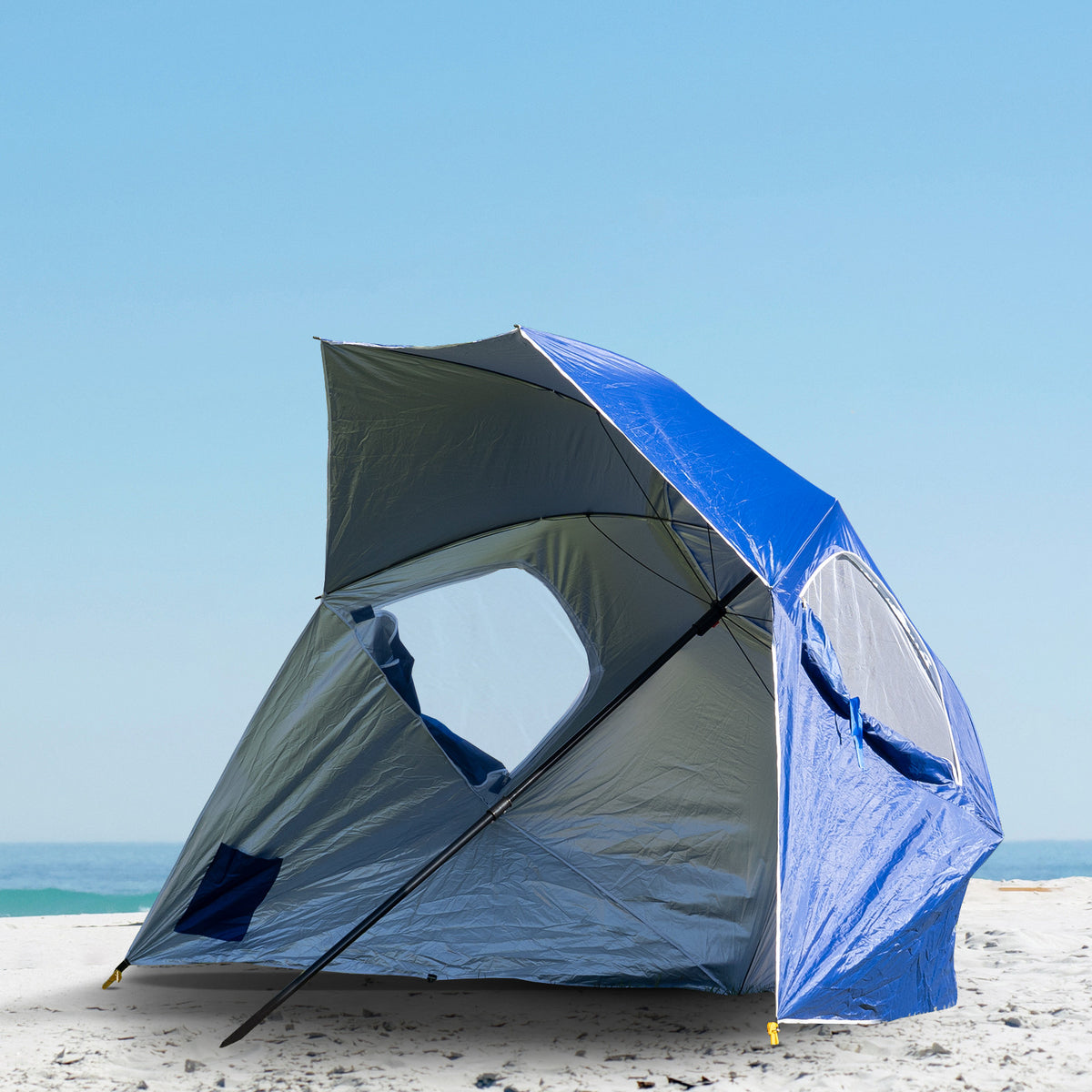 Outdoor Garden Beach Portable Shade Shelter - Blue | Havana Outdoors Beach Umbrella 2.4M
