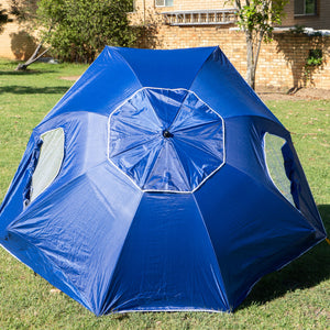 Outdoor Garden Beach Portable Shade Shelter - Blue | Havana Outdoors Beach Umbrella 2.4M