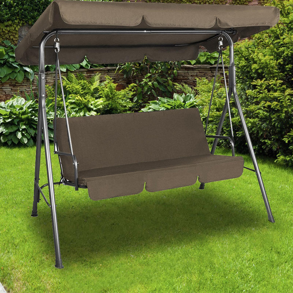 Coffee Coloured Outdoor Swing Bench Seat Hammock