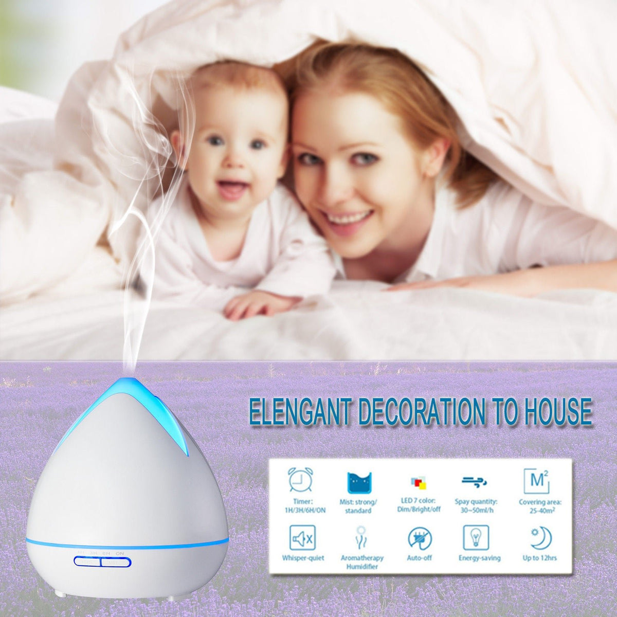 White Aromatherapy Diffuser - 400ml