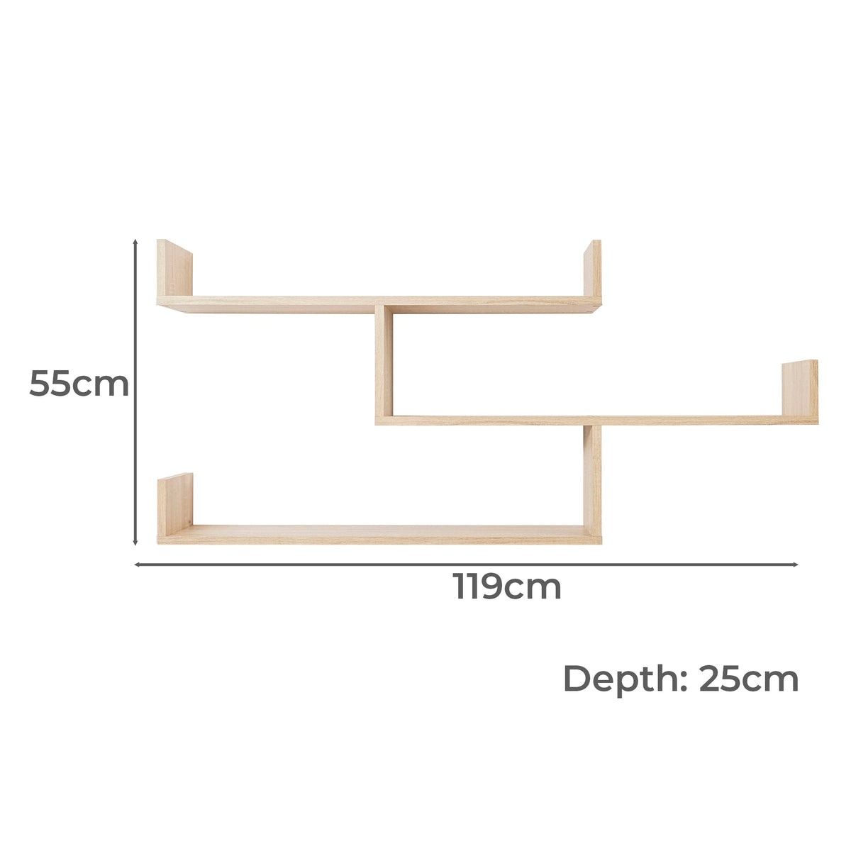 ZURICH MULTI LEVEL SHELF KIT in Oak