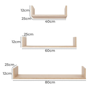 OSLO THREE PIECE SHELF KIT in Oak