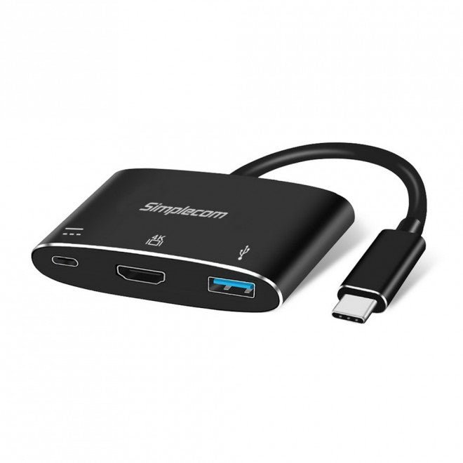 SIMPLECOM USB 3.1 Type-C to HDMI & USB 3.0 Adapter | PD Charging