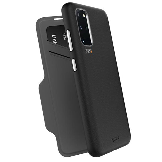 FORCE TECHNOLOGY Monaco Wallet 5G Case for Samsung Galaxy S20+ - Black (EFCFLSG262BSG), 6m Military Standard Drop Tested, Convenient card/cash pockets, Slim design