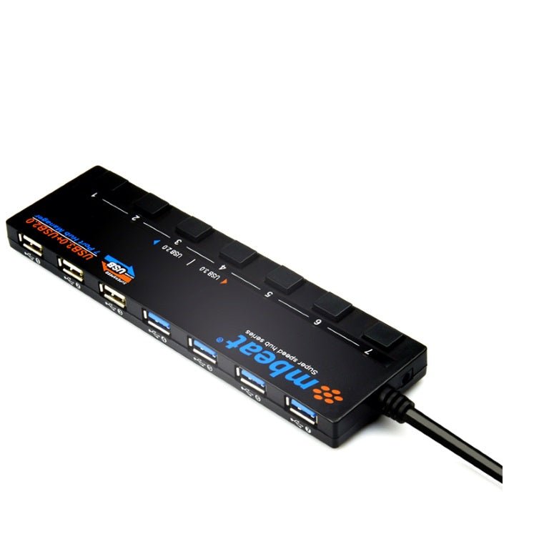 Mbeat 7-Port USB Hub Manager | USB 3.0 | USB 2.0 | with Switches