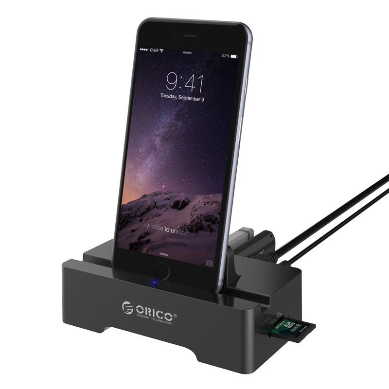 ORICO | 3 Port USB2.0 Docking Station for Cellphone and PAD | SD & TF Support with 1M USB3.0