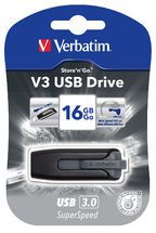 VERBATIM 16GB V3 USB3.0 Grey | Retractable Store'n'Go V3