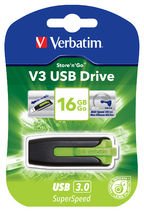 VERBATIM 16GB V3 USB3.0 Green | Retractable Store'n'Go V3