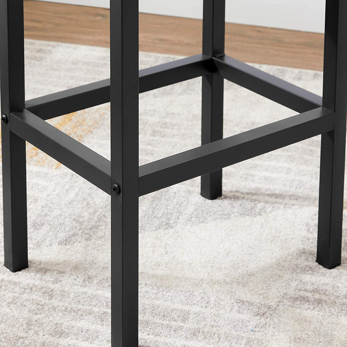 Rustic Brown Square Bar Stools - 2 Pack