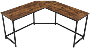 Rustic Brown L-Shaped Computer Desk