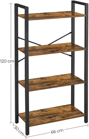 4-Tier Storage Rack With Steel Frame - 120 cm High