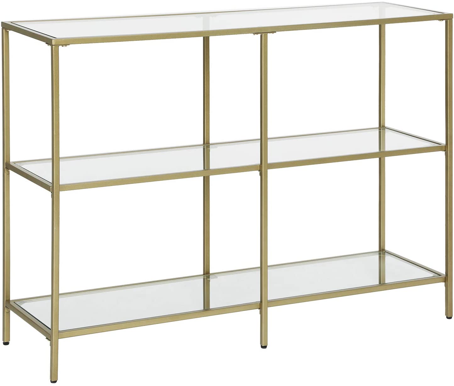 3 Tier Metal Storage Rack Cupboard With Tempered Glass Tops
