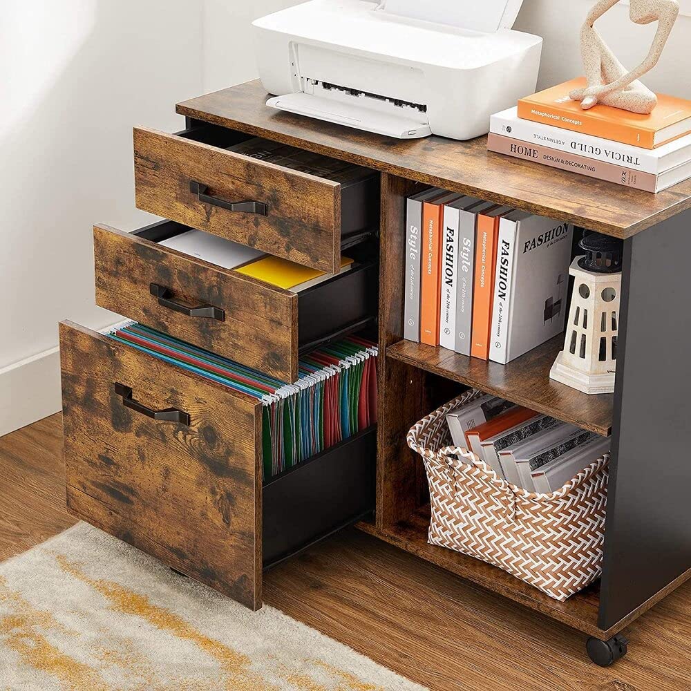 Rustic A4 3-Drawer Filing Cabinet