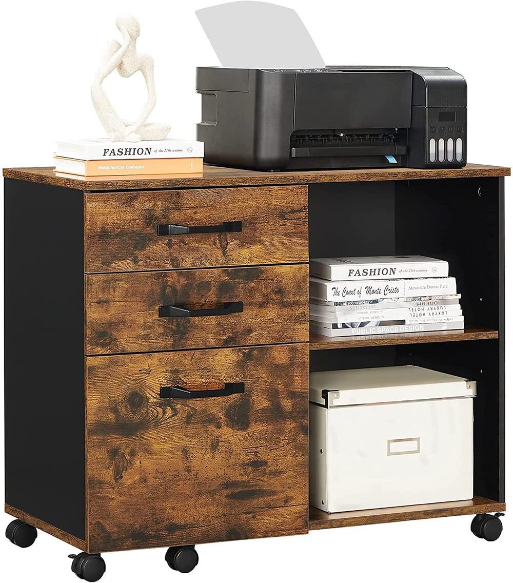 Rustic A4 3-Drawer Filing Cabinet