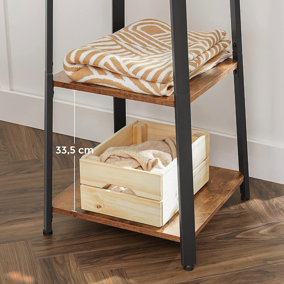 3 Shelf Coat Rack With Hanging Hooks