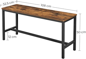 Industrial Style Table Benches - 2 Pack - 108 x 32.5 x 50cm