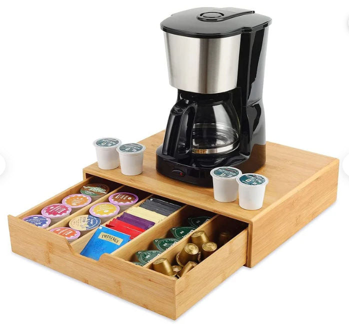 Bamboo K-Cup Coffee Pod Holder Storage Organizer