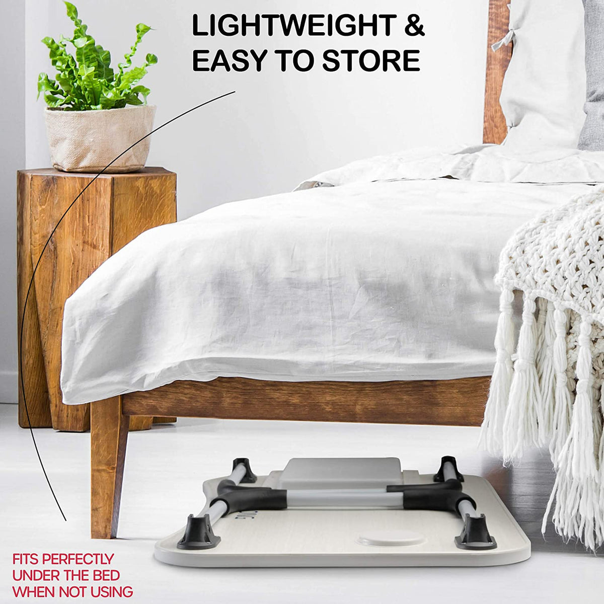 Laptop Bed Desk with Storage - Home Office Workstation