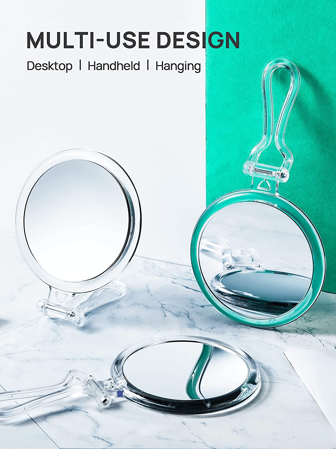 Double Sided 1X 20X Magnifying Foldable Makeup Mirror for Handheld