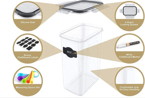 7 Pieces Plastic BPA Free Food Storage Containers for Kitchen (Black)