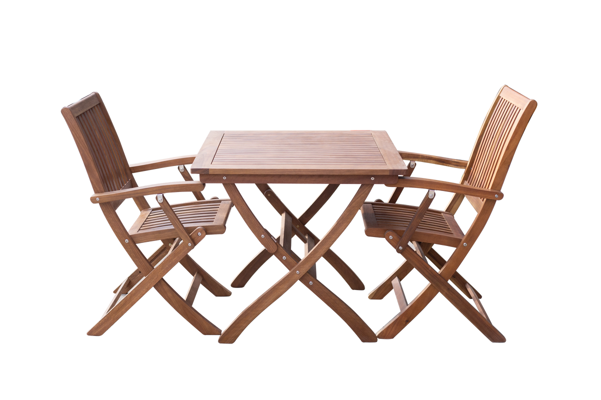 Maculata Folding Table and 2 Armchairs