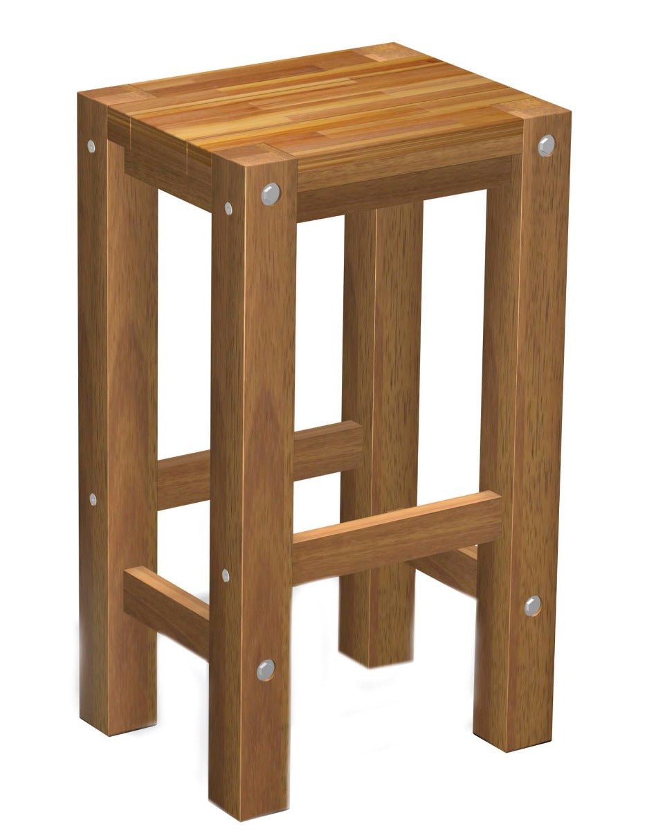 Outdoor Stool With Natural Finish