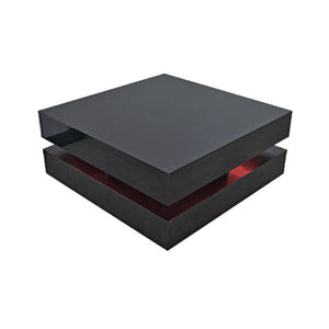 Modern Large High Gloss Coffee Table | LED Lights, Sleek Black Design